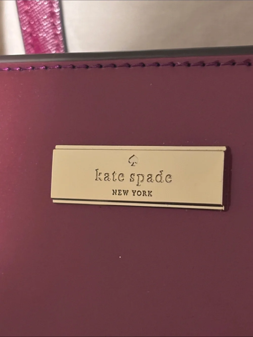Kate Spade Kenzie Small Crossbody Tote Bag in Patent Dark Raspberry Purple